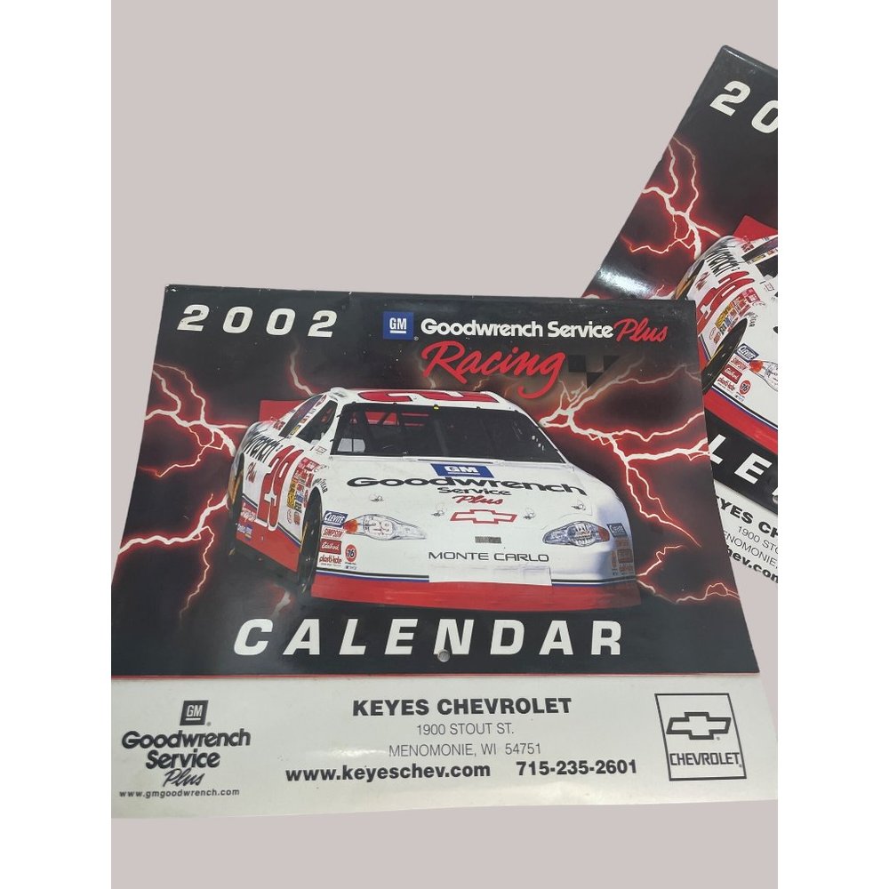 Vintage Calendars Keyes Chevrolet Race Cars Daytona Nascar 2002 - Picture 1 of 5